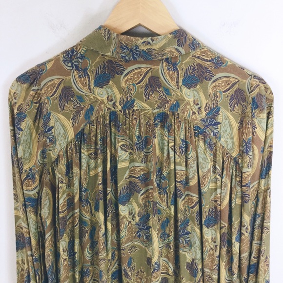 Free People flowy leaf pattern button down blouse - Picture 3 of 8
